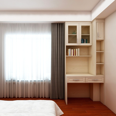 现代风格 电脑桌书架